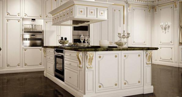 توزیع کابینت آشپزخانه پلی استر سفید طلایی